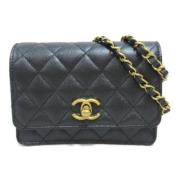 Pre-owned Leather chanel-bags Chanel Vintage , Black , Dames