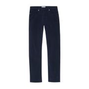 Slim Geborstelde Twill Jeans Frame , Blue , Heren