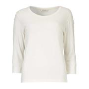 Zachte Jersey Blouse met 3/4 Mouwen Masai , White , Dames