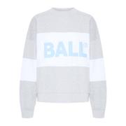 Sporty Crew Neck Sweatshirt Grey Melange Ball , Gray , Dames