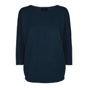 Navy Gebreide Trui Jone-Pu Freequent , Blue , Dames