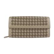 Pre-owned Leather wallets Bottega Veneta Vintage , Beige , Dames