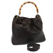 Pre-owned Leather gucci-bags Gucci Vintage , Brown , Dames