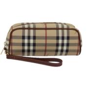 Pre-owned Leather pouches Burberry Vintage , Beige , Dames