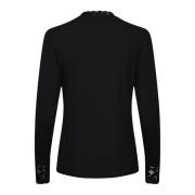 Long Sleeve Tops Cream , Black , Dames