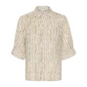 Sandshell Distorted Stripe Overhemdblouse Soaked in Luxury , Multicolo...