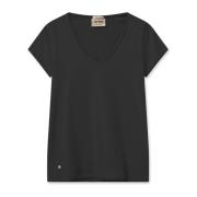 Basis V-Hals T-shirt Zwart MOS Mosh , Multicolor , Dames