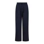 Linnen Broek Navy Neo Noir , Blue , Dames