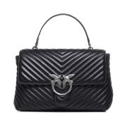 Quilted schoudertas met chevron patroon Pinko , Black , Dames