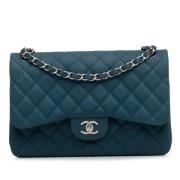 Pre-owned Leather shoulder-bags Chanel Vintage , Blue , Dames