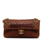 Pre-owned Leather handbags Chanel Vintage , Brown , Dames