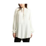 Witte Textuur Katoen Ruche Kraag Blouse IRO , White , Dames