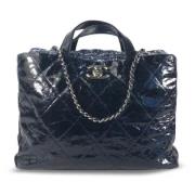 Pre-owned Leather handbags Chanel Vintage , Blue , Dames