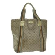 Pre-owned Canvas totes Gucci Vintage , Beige , Dames