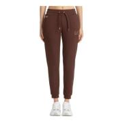 Elastische taille joggers met logo Emporio Armani EA7 , Brown , Dames