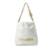 Pre-owned Leather handbags Chanel Vintage , White , Dames