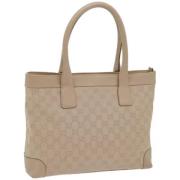 Pre-owned Canvas totes Gucci Vintage , Beige , Dames