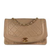 Pre-owned Leather chanel-bags Chanel Vintage , Beige , Dames