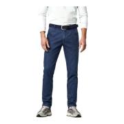 Coolmax Denim Travel Chino Oslo Meyer , Blue , Heren