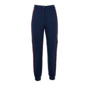 Blauwe Scuba Stof Broek voor Dames Pinko , Blue , Dames