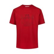 Vitruvian Garfield Print T-shirt Iceberg , Red , Heren