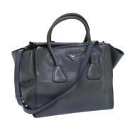 Pre-owned Leather handbags Prada Vintage , Blue , Dames