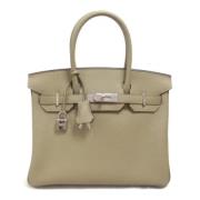 Pre-owned Leather handbags Hermès Vintage , Gray , Dames