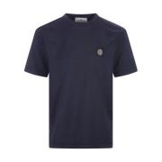 Navy Blue Slim Fit T-shirt Stone Island , Blue , Heren