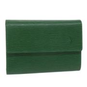 Pre-owned Leather wallets Louis Vuitton Vintage , Green , Dames