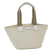 Pre-owned Canvas totes Gucci Vintage , White , Dames