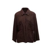 Pre-owned Wool outerwear Chanel Vintage , Brown , Dames