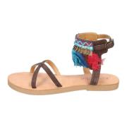 Suede Dames Sandalen  Blue , Multicolor , Dames