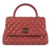 Pre-owned Leather handbags Chanel Vintage , Red , Dames