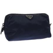 Pre-owned Nylon pouches Prada Vintage , Blue , Dames