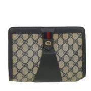 Pre-owned Canvas clutches Gucci Vintage , Gray , Dames