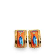 Pre-owned Metal earrings Hermès Vintage , Yellow , Dames