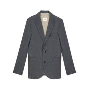 Klassieke Op Maat Gemaakte Wollen Blazer Noyoco , Gray , Dames