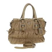 Pre-owned Leather prada-bags Prada Vintage , Beige , Dames