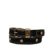 Pre-owned Leather bracelets Louis Vuitton Vintage , Black , Dames