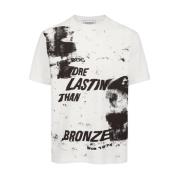 Witte T-shirt met Lastin Bronce Print Iceberg , Beige , Heren