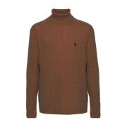 Bruine Kabeltrui Polo Ralph Lauren , Brown , Heren