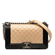 Pre-owned Leather chanel-bags Chanel Vintage , Brown , Dames