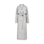 Chinched Cotton Zip Trench Coat Iceberg , Gray , Dames