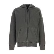 Donkergrijze Hooded Duster Script Jas Carhartt Wip , Gray , Heren