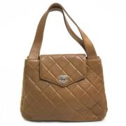 Pre-owned Leather chanel-bags Chanel Vintage , Brown , Dames