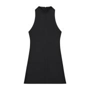 Zwarte Wijdvallende Korte Jurk Courrèges , Black , Dames