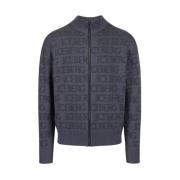 Grijze Jacquard Gebreide Bomberjack Iceberg , Gray , Heren