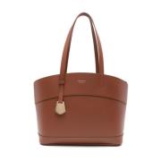 Bruin Leren Tote Tas Salvatore Ferragamo , Brown , Dames