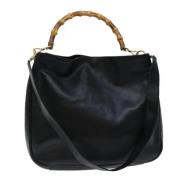 Pre-owned Leather shoulder-bags Gucci Vintage , Black , Dames