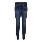 Geborduurde Slim-Fit Donkerblauwe Jeans MOS Mosh , Blue , Dames